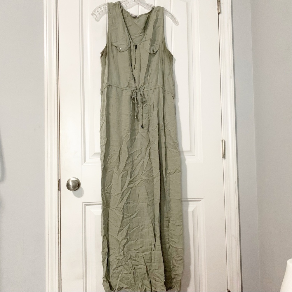 Linea Donna Zip Front Maxi Dress